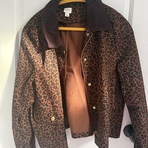 J. Crew Women's Leopard Print Utility Jacket - Brown